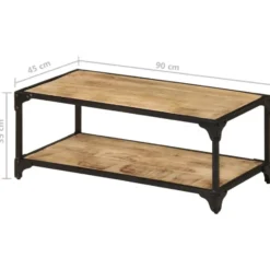 vidaXL - Salontafel - Bruin - Hout - 90 x 45 x 35 cm