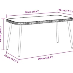 vidaXL - Salontafel - Light Grey - Metal - 90 x 45 x 43 cm