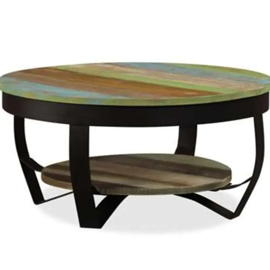 vidaXL - Salontafel - Multikleur - Hout - 65 x 32 cm