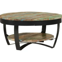 vidaXL - Salontafel - Multikleur - Hout - 65 x 32 cm