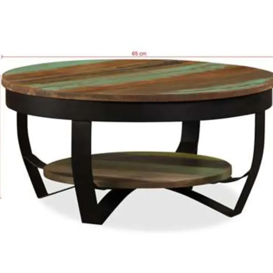vidaXL - Salontafel - Multikleur - Hout - 65 x 32 cm