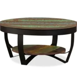 vidaXL - Salontafel - Multikleur - Hout - 65 x 32 cm
