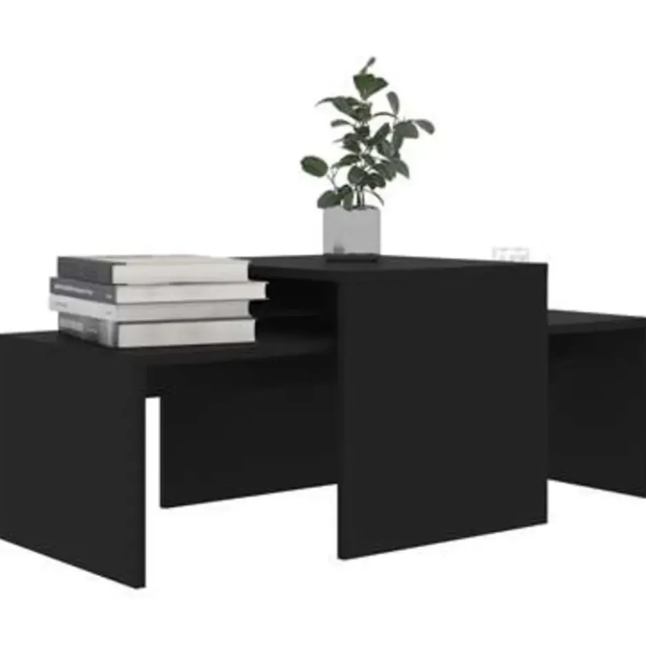 vidaXL - Salontafel - Zwart - Bewerkt hout