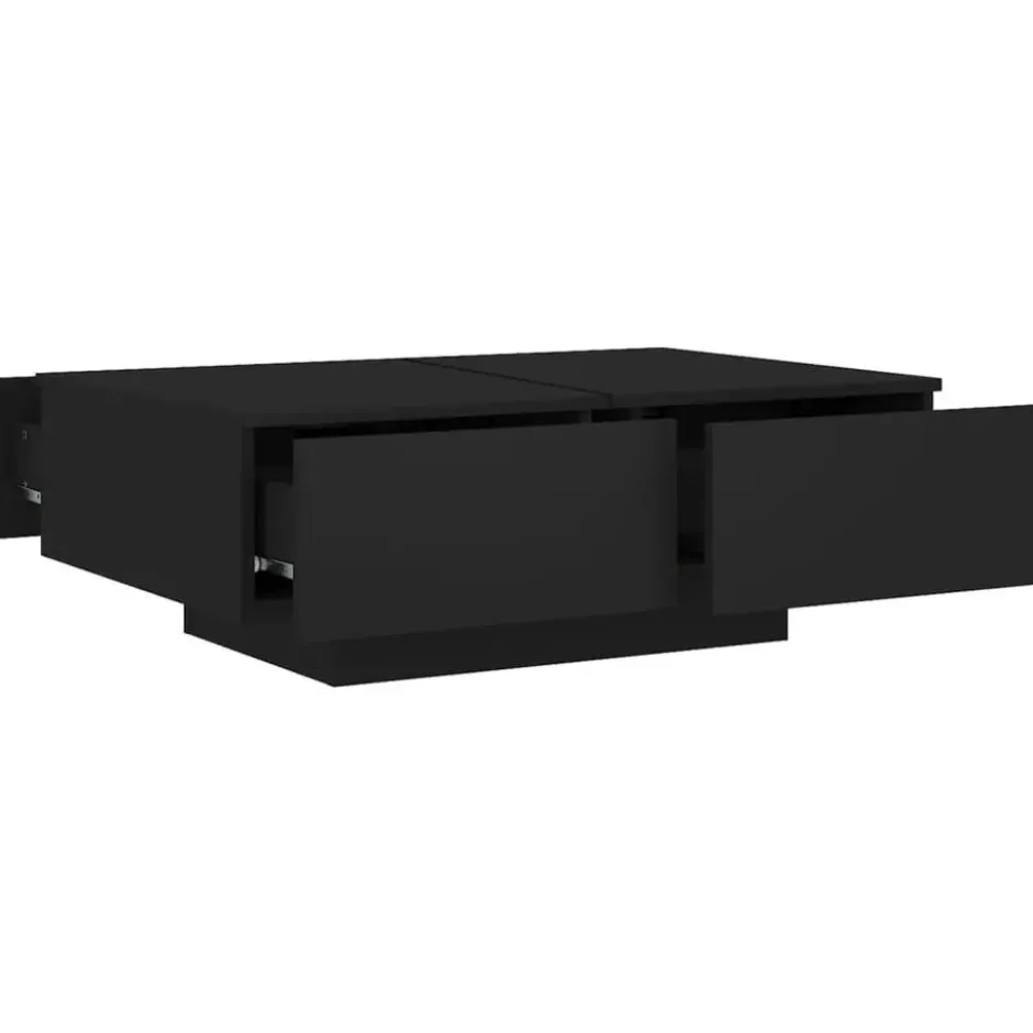 vidaXL - Salontafel - Zwart - Bewerkt hout - 90 x 60 x 31 cm