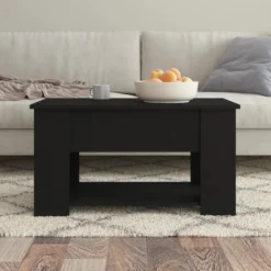 vidaXL - Salontafel - Zwart - Bewerkt hout - 79 x 49 x 41 cm