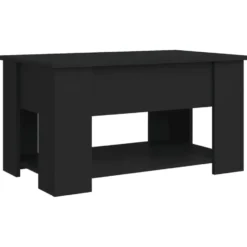 vidaXL - Salontafel - Zwart - Bewerkt hout - 79 x 49 x 41 cm