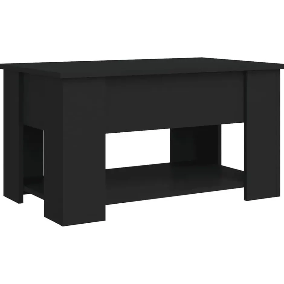 vidaXL - Salontafel - Zwart - Bewerkt hout - 79 x 49 x 41 cm