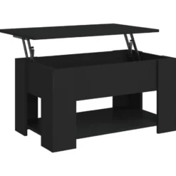 vidaXL - Salontafel - Zwart - Bewerkt hout - 79 x 49 x 41 cm
