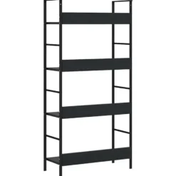 vidaXL - Schappenkast - Zwart - Bewerkt hout