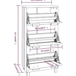 vidaXL - Schoenenkast - Bruin - Grenenhout