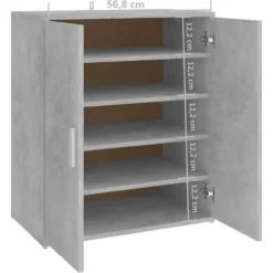 vidaXL - Schoenenkast - Grijs - Bewerkt hout
