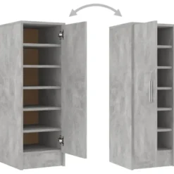 vidaXL - Schoenenkast - Grijs - Bewerkt hout - 31.5 x 35 x 92 cm