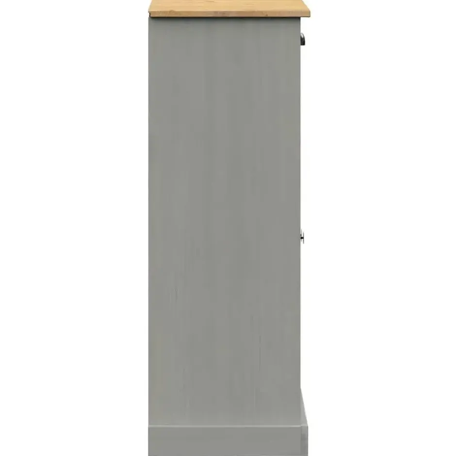 vidaXL - Schoenenkast - Grijs - Grenenhout