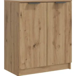 vidaXL - Schoenenkast met 2 deuren - Artisanaal eiken - Hout - 59x35x70 cm