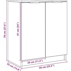 vidaXL - Schoenenkast met 2 deuren - Artisanaal eiken - Hout - 59x35x70 cm