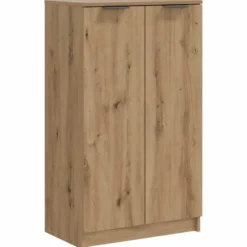 vidaXL - Schoenenkast met 2 deuren - Artisanaal eiken - Hout - 59x35x100.5 cm