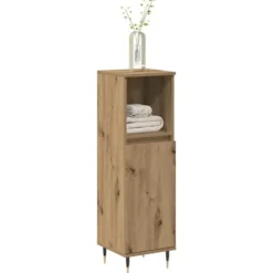 vidaXL - Schoenenkast met 2 deuren - Artisanaal eiken - Hout - 59x35x100.5 cm