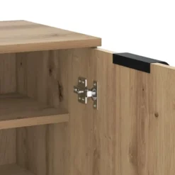 vidaXL - Schoenenkast met 2 deuren - Artisanaal eiken - Hout - 59x35x100.5 cm