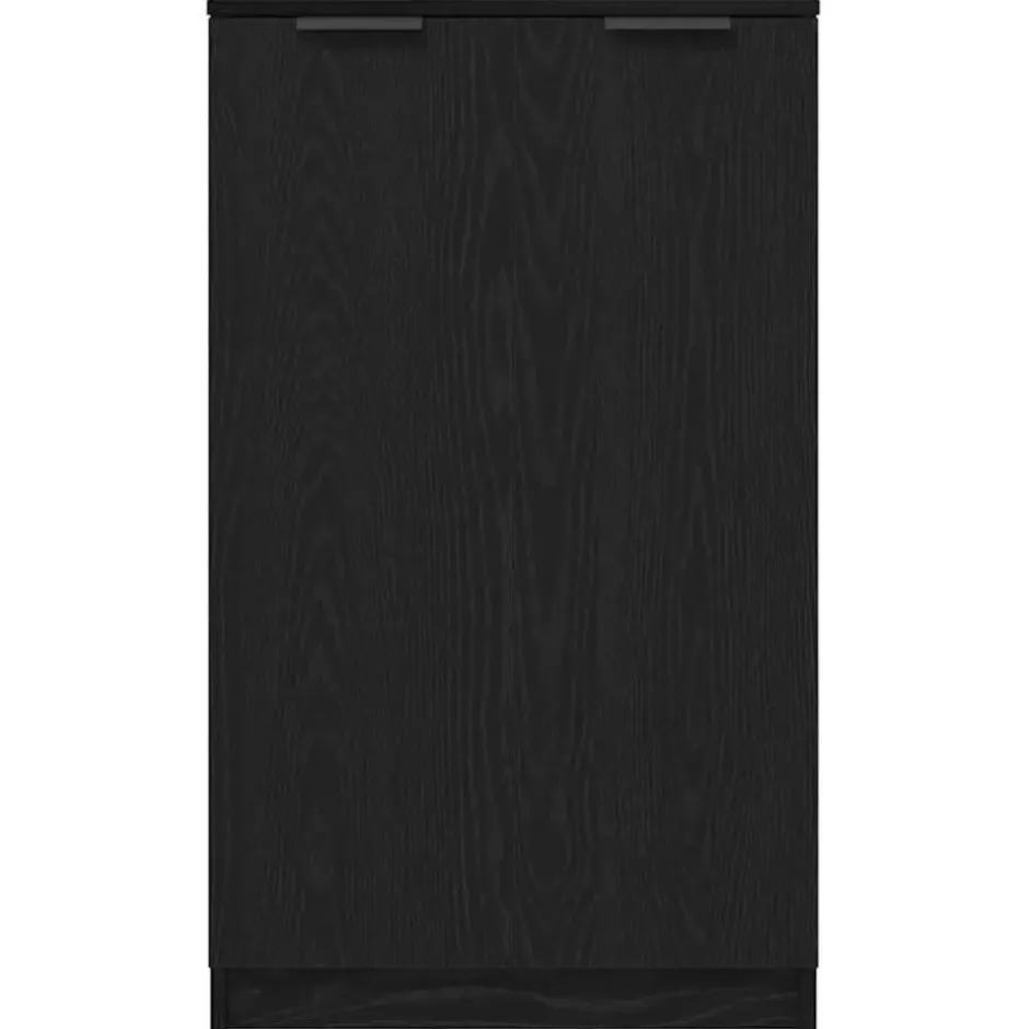 vidaXL - Schoenenkast met 2 deuren - Zwart eiken - Bewerkt hout - 59x35x70 cm