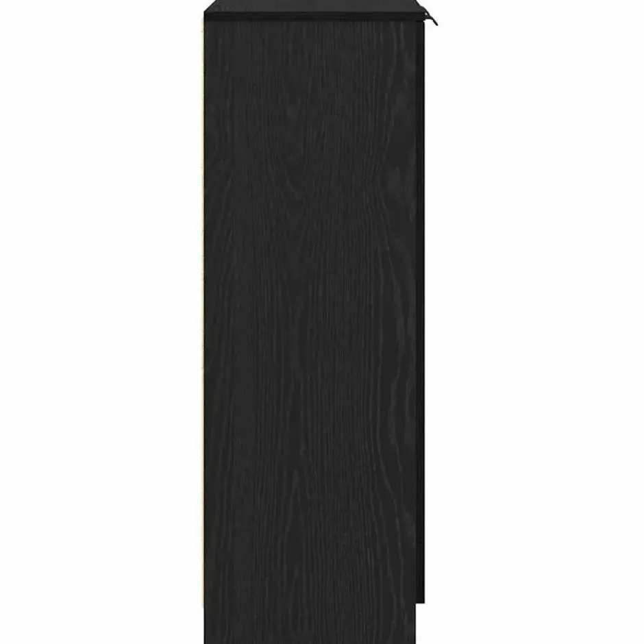 vidaXL - Schoenenkast met 2 deuren - Zwart eiken - Bewerkt hout - 59x35x70 cm