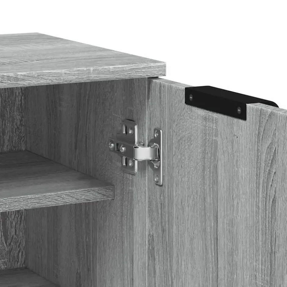 vidaXL - Schoenenkast met 2 deuren - Grijs sonoma eiken - Hout - 59x35x100.5 cm