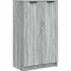 vidaXL - Schoenenkast met 2 deuren - Grijs sonoma eiken - Hout - 59x35x100.5 cm