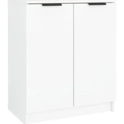vidaXL - Schoenenkast met 2 deuren - Wit - Bewerkt hout - 59x35x70 cm
