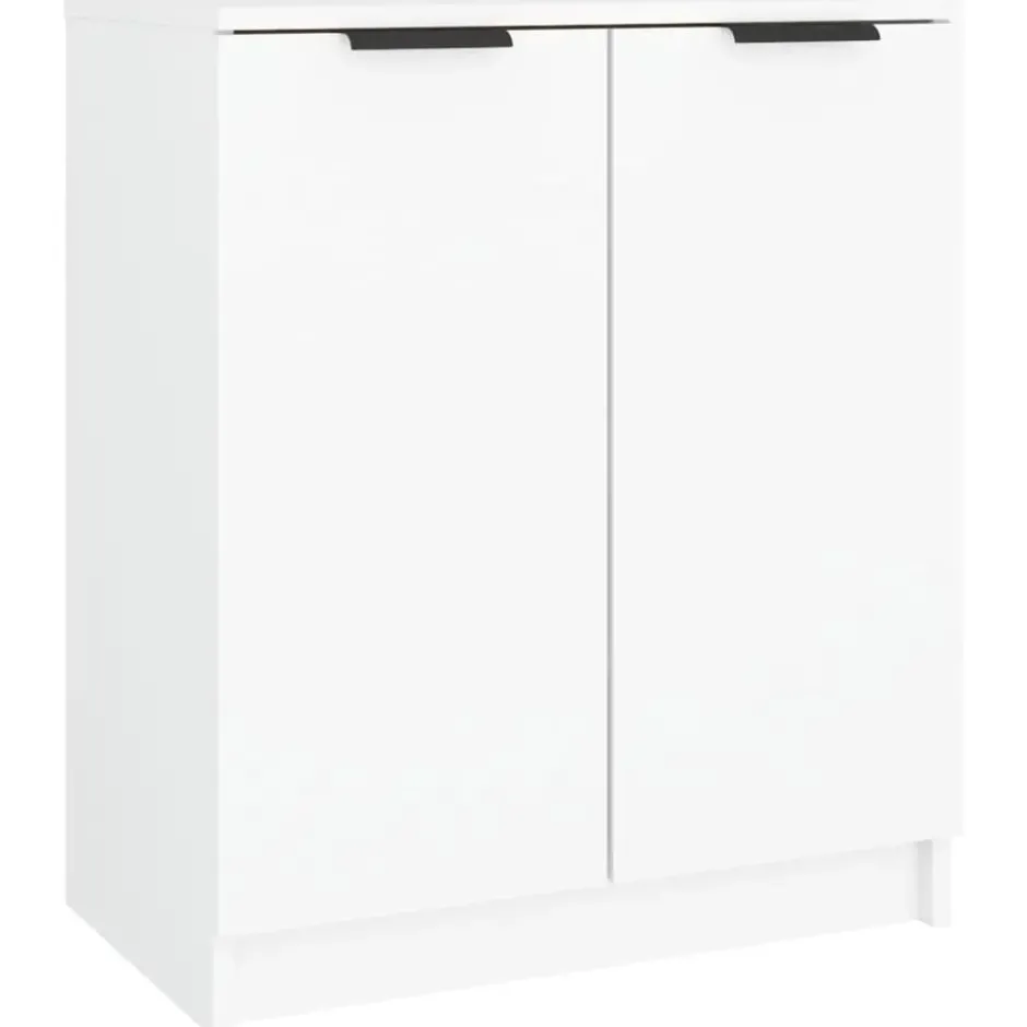 vidaXL - Schoenenkast met 2 deuren - Wit - Bewerkt hout - 59x35x70 cm