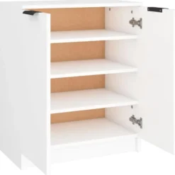 vidaXL - Schoenenkast met 2 deuren - Wit - Bewerkt hout - 59x35x70 cm