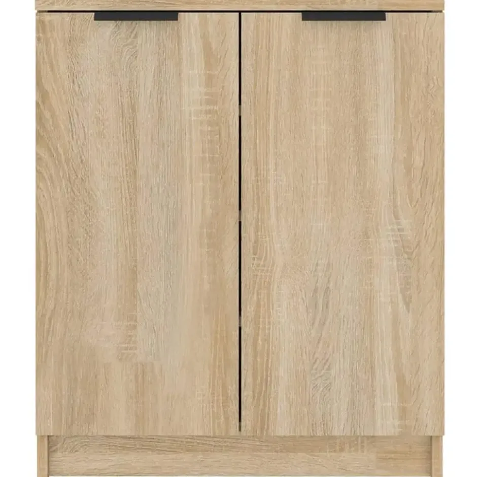 vidaXL - Schoenenkast met 2 deuren - Sonoma eiken - Bewerkt hout - 59x35x70 cm