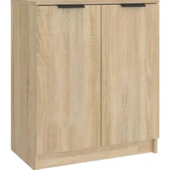 vidaXL - Schoenenkast met 2 deuren - Sonoma eiken - Bewerkt hout - 59x35x70 cm