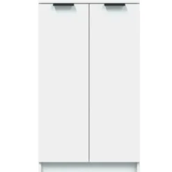 vidaXL - Schoenenkast met 2 deuren - Wit - Bewerkt hout - 59x35x100.5 cm