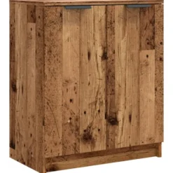 vidaXL - Schoenenkast met 2 deuren - Oud hout - Bewerkt hout - 59x35x70 cm