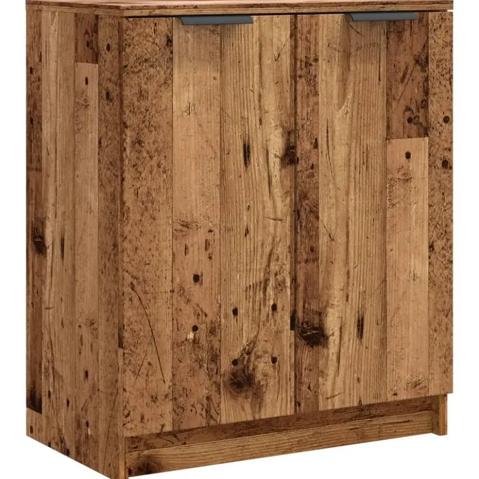 vidaXL - Schoenenkast met 2 deuren - Oud hout - Bewerkt hout - 59x35x70 cm