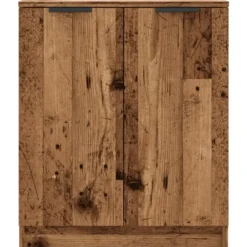 vidaXL - Schoenenkast met 2 deuren - Oud hout - Bewerkt hout - 59x35x70 cm