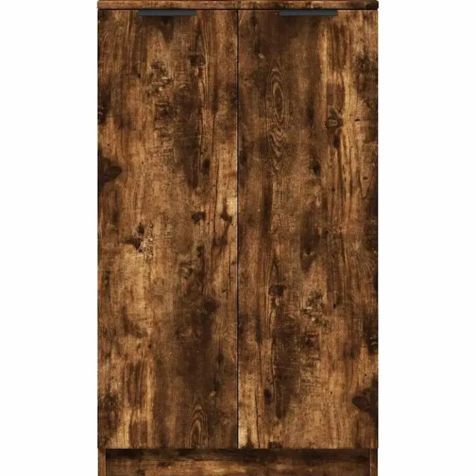 vidaXL - Schoenenkast met 2 deuren - Gerookt eiken - Hout - 59x35x100 cm