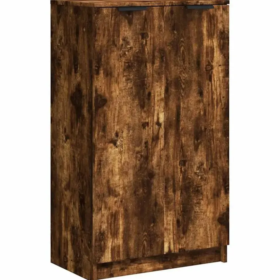 vidaXL - Schoenenkast met 2 deuren - Gerookt eiken - Hout - 59x35x100 cm
