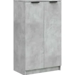 vidaXL - Schoenenkast met 2 deuren - Betongrijs - Bewerkt hout - 59x35x100.5 cm