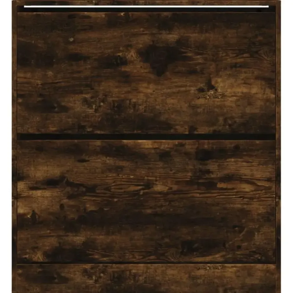 vidaXL - Schoenenkast met 2 kleppen - Gerookt eiken - Hout - 80x21x87.5 cm