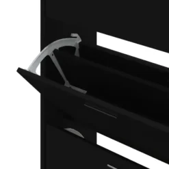vidaXL - Schoenenkast met 3 kleppen - Zwart - Bewerkt hout - 63x24x103 cm