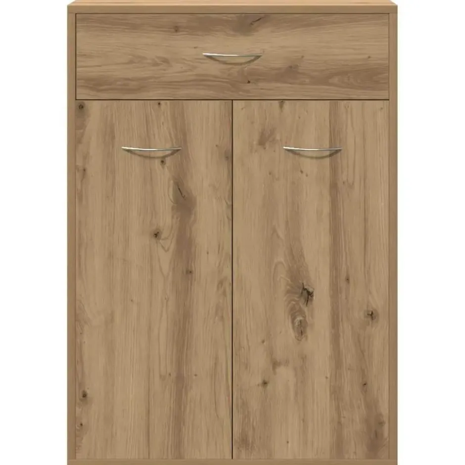 vidaXL - Schoenenkast met 1 lade 2 deuren - Artisan eiken - Hout - 60x35x84 cm