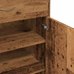 vidaXL - Schoenenkast met 1 lade en 2 deuren - Oud hout - Hout - 60x35x84 cm