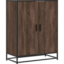 vidaXL - Schoenenkast met metalen poten 10 paar - Bruin eiken - 75x38x97,5 cm
