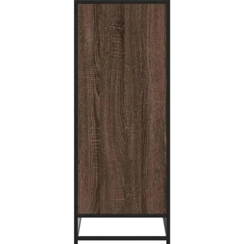 vidaXL - Schoenenkast met metalen poten 10 paar - Bruin eiken - 75x38x97,5 cm