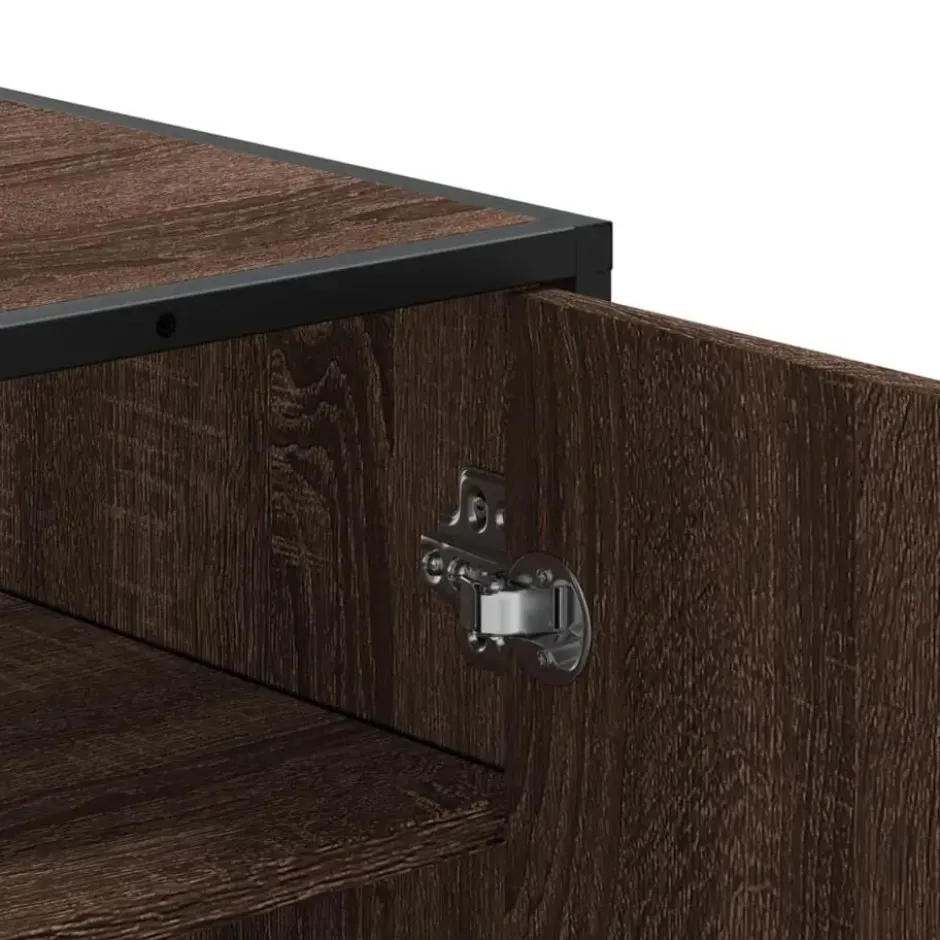 vidaXL - Schoenenkast met metalen poten 10 paar - Bruin eiken - 75x38x97,5 cm