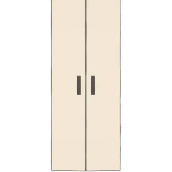 vidaXL - Schoenenkast met stoffen deuren - 18 paar - Crème - 60x30x166 cm