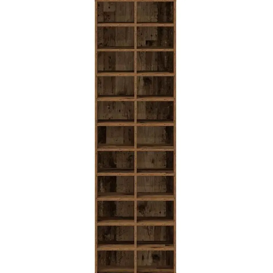 vidaXL - Schoenenkast - Oud hout - Bewerkt hout - 22 paar - 54x34x183 cm