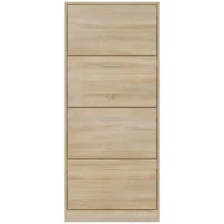 vidaXL - Schoenenkast 8 paar met 4 kleppen - Sonoma eiken - Hout - 63x24x147 cm
