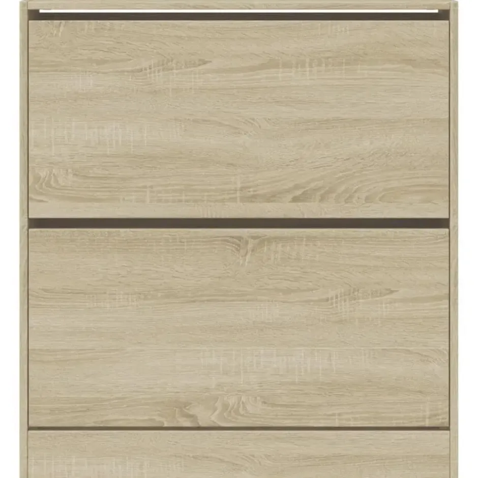 vidaXL - Schoenenkast 6 paar met 2 kleppen - Sonoma eiken - Hout - 80x21x87.5 cm