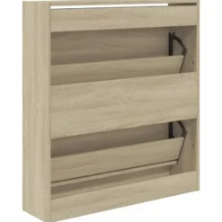 vidaXL - Schoenenkast 6 paar met 2 kleppen - Sonoma eiken - Hout - 80x21x87.5 cm